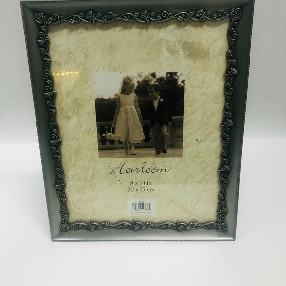 Decorel Heirloom Embossed Jeweled & Pewter 8x10 Picture Frame - Picture 1 of 6